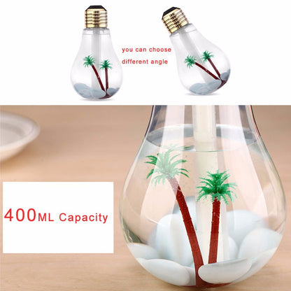 400ml LED Lamp Air Ultrasonic Humidifier for Home Essential Oil Diffuser Atomizer Air Freshener Mist Maker with LED Night Light