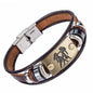 Zodiac Leather and Stainless Steel Clasp Bracelet  for Men and Women -CHOOSE YOUR SIGN