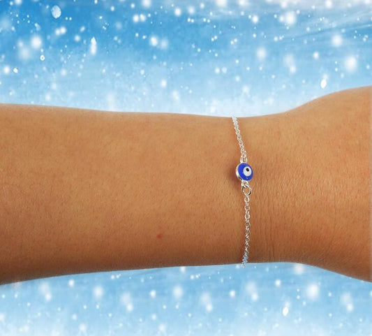 Beautiful Blue Evil Eye Bracelet - Brings Good Karma-Positive Energies (Good Luck)