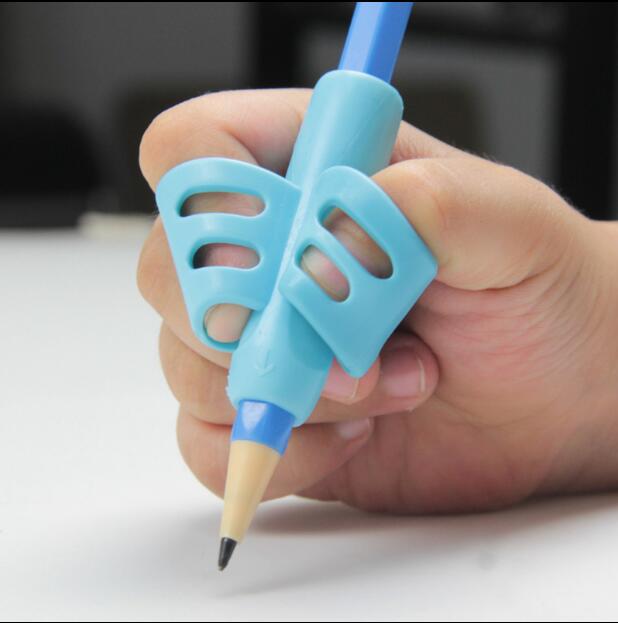 TWO-FINGER GRIP SILICONE BABY LEARNING WRITING TOOL - 3 PIECE SET - FUN LEARNING TOOL