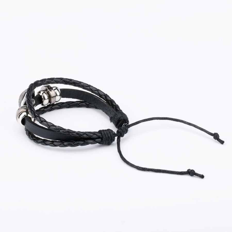 New Handmade Zodiac Leather Bracelet.  Multi-Layer Weave for Men/Women  (EYE CATCHING)