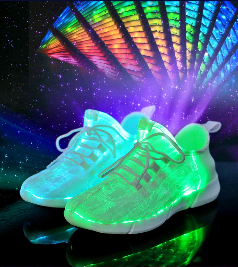 New Summer Led Fiber Optic Shoes- USB Recharge glowing light. "HUGE SALE" Multiple Colors