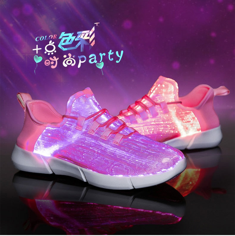 New Summer Led Fiber Optic Shoes- USB Recharge glowing light. "HUGE SALE" Multiple Colors