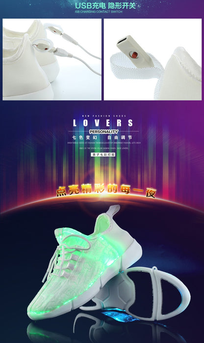 New Summer Led Fiber Optic Shoes- USB Recharge glowing light. "HUGE SALE" Multiple Colors