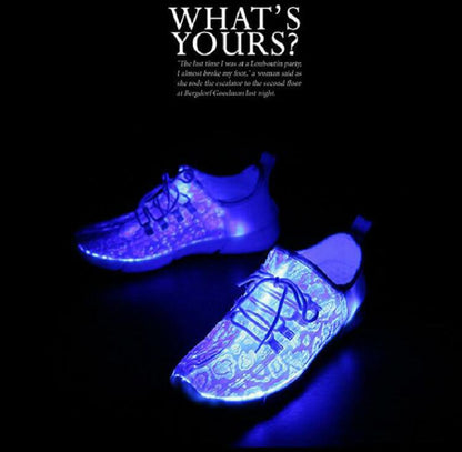 New Summer Led Fiber Optic Shoes- USB Recharge glowing light. "HUGE SALE" Multiple Colors