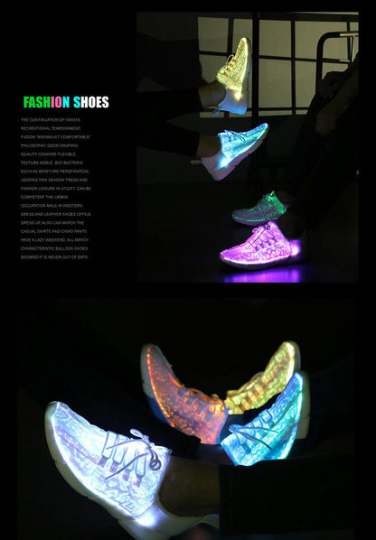 New Summer Led Fiber Optic Shoes- USB Recharge glowing light. "HUGE SALE" Multiple Colors