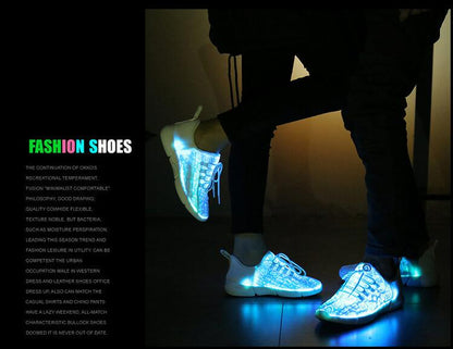 New Summer Led Fiber Optic Shoes- USB Recharge glowing light. "HUGE SALE" Multiple Colors