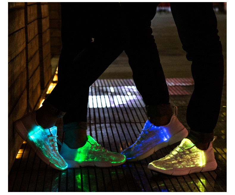 New Summer Led Fiber Optic Shoes- USB Recharge glowing light. "HUGE SALE" Multiple Colors