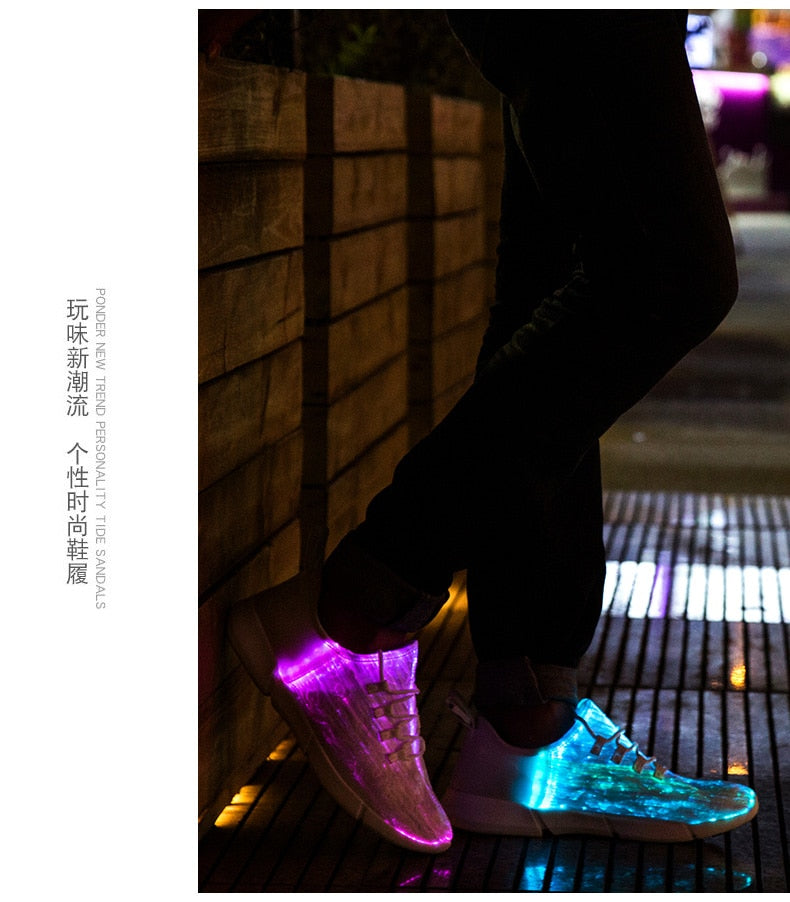 New Summer Led Fiber Optic Shoes- USB Recharge glowing light. "HUGE SALE" Multiple Colors