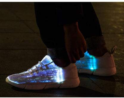 New Summer Led Fiber Optic Shoes- USB Recharge glowing light. "HUGE SALE" Multiple Colors