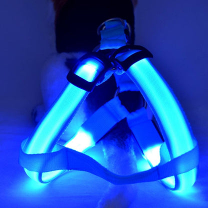 NEW Glowing LED Dog Harness -FOR All DOGS- 3 Flashing Modes-Colorful