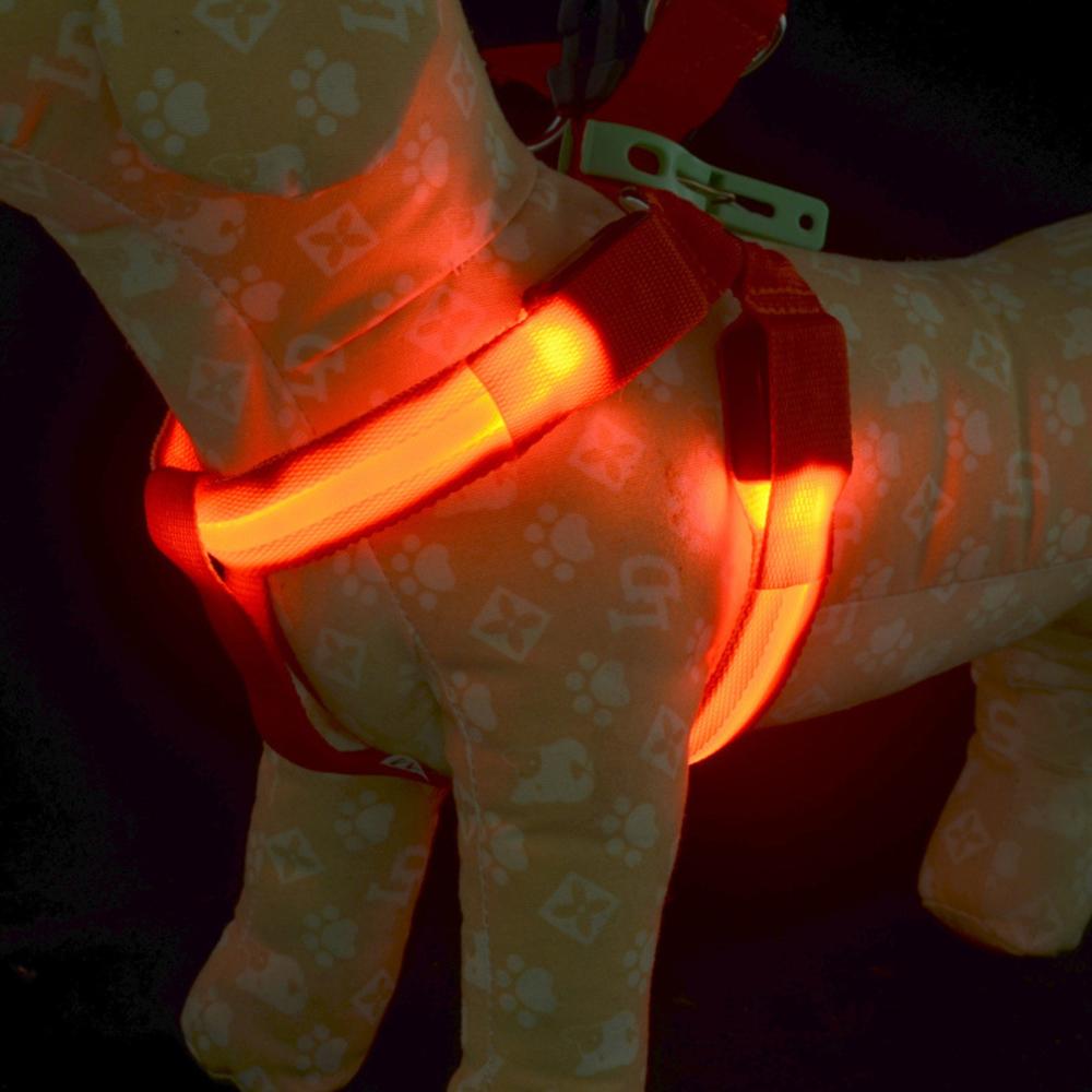 NEW Glowing LED Dog Harness -FOR All DOGS- 3 Flashing Modes-Colorful