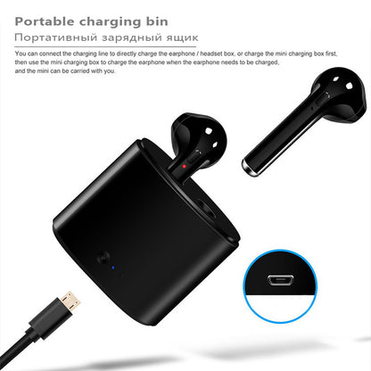 Mini Wireless Bluetooth Earphone Stereo Earbud Headset- Charging Box Mic For All Phones