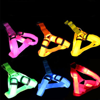 NEW Glowing LED Dog Harness -FOR All DOGS- 3 Flashing Modes-Colorful