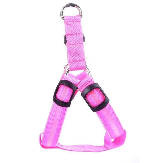 NEW Glowing LED Dog Harness -FOR All DOGS- 3 Flashing Modes-Colorful