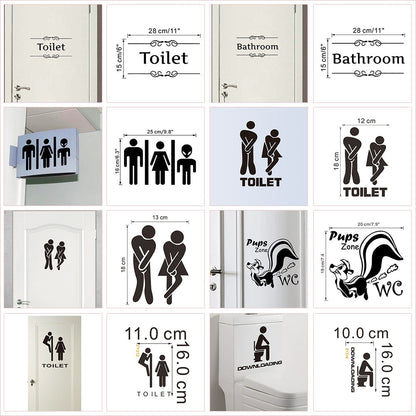 FUN Toilet Entrance Sign Door Stickers -  Home, Office, Business - (SUPER FUNNY)