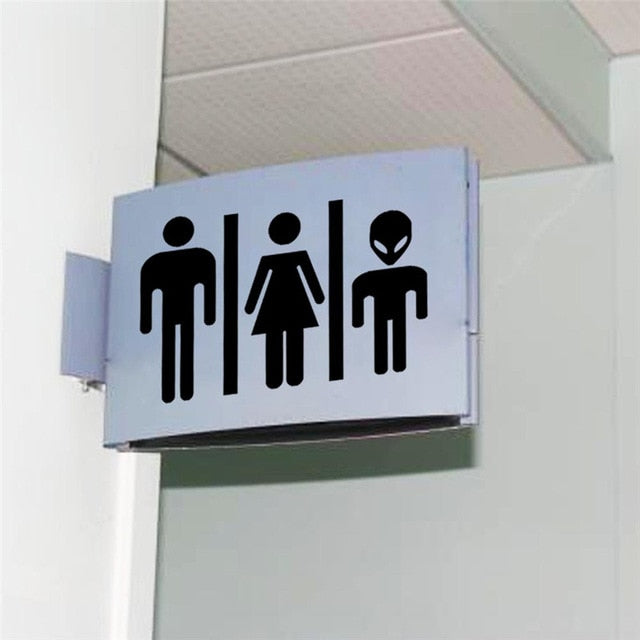 FUN Toilet Entrance Sign Door Stickers -  Home, Office, Business - (SUPER FUNNY)