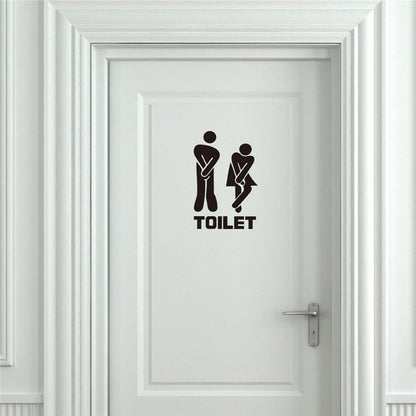 FUN Toilet Entrance Sign Door Stickers -  Home, Office, Business - (SUPER FUNNY)