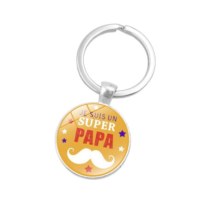 FUN Key Chain For the DAD who has it all.  "SUPER PAPA"  (BILINGUAL)