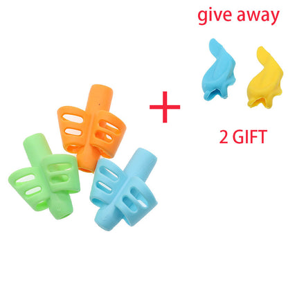 TWO-FINGER GRIP SILICONE BABY LEARNING WRITING TOOL - 3 PIECE SET - FUN LEARNING TOOL