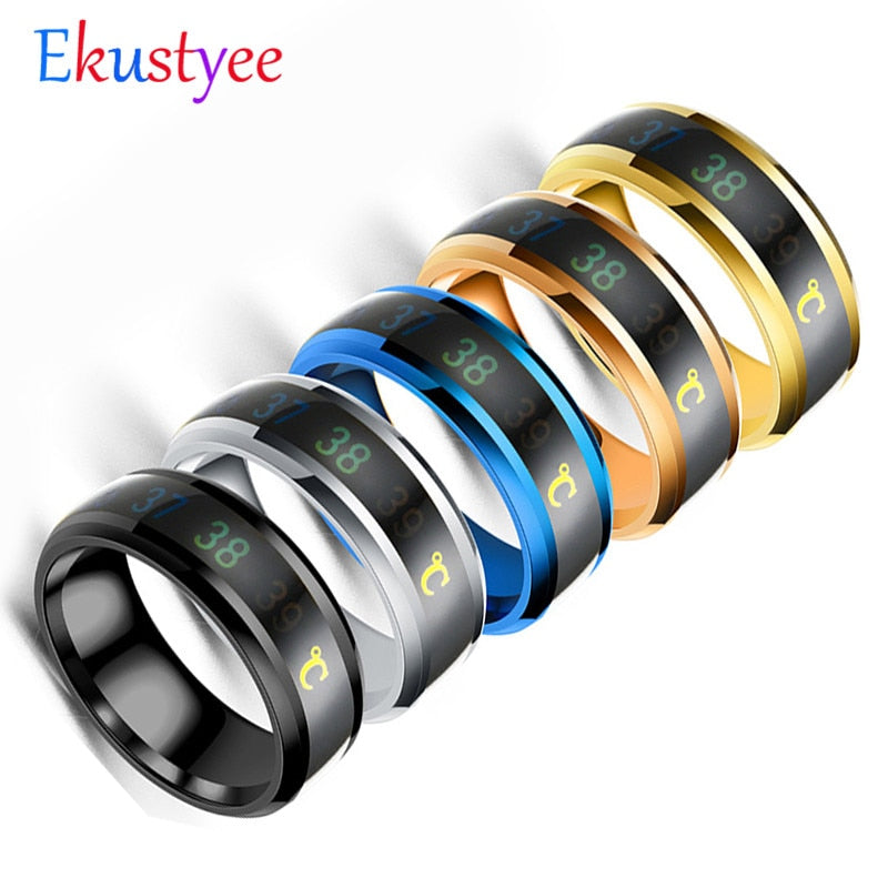 Stylish Stainless Steel Thermometer Temperature Measuring Ring. Men/Women (DIFFERENT &  UNIQUE)