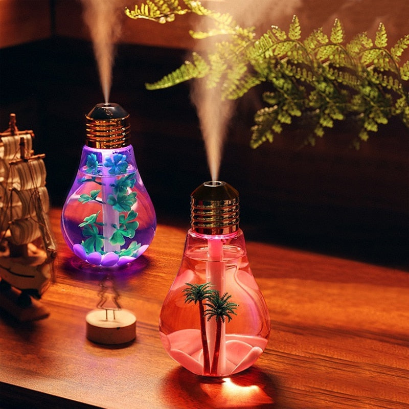 400ml LED Lamp Air Ultrasonic Humidifier for Home Essential Oil Diffuser Atomizer Air Freshener Mist Maker with LED Night Light