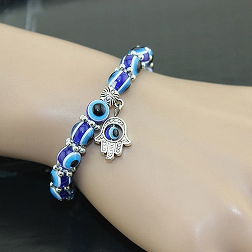 Handmade Beautiful Blue Evil Eye Bracelet - Good Karma, Positive Energies and Protection