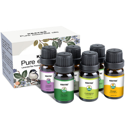 100% Pure Essential Oils Aromatherapy Oil for aroma Diffuser Humidifier -6 Fragrances