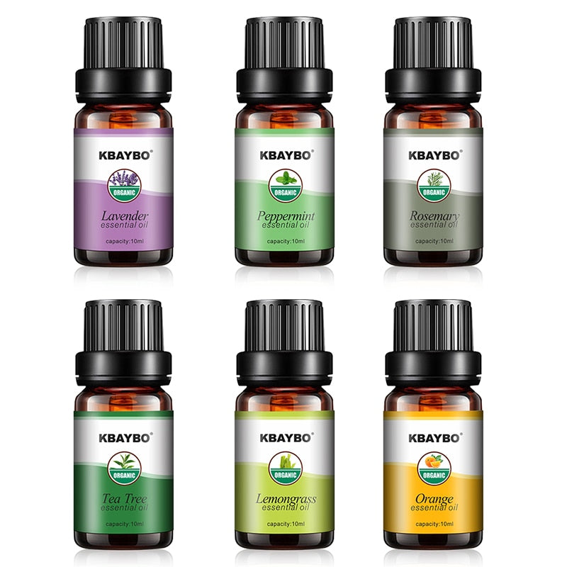 100% Pure Essential Oils Aromatherapy Oil for aroma Diffuser Humidifier -6 Fragrances