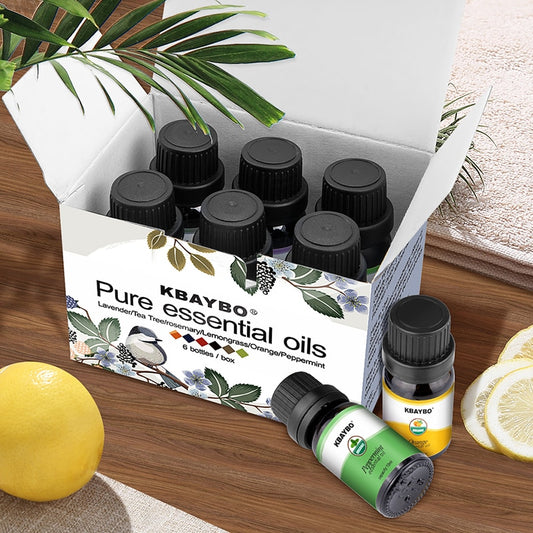 100% Pure Essential Oils Aromatherapy Oil for aroma Diffuser Humidifier -6 Fragrances